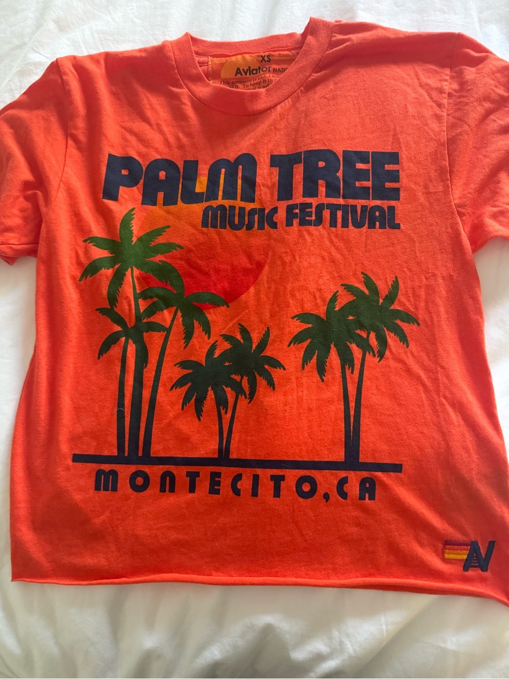Aviator Nation Palm Tree Music Festival Orange T‑Shirt